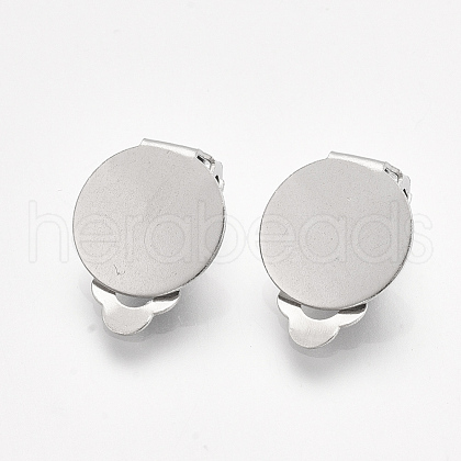 Tarnish Resistant 304 Stainless Steel Clip-on Earring Findings STAS-T045-33C-P-1