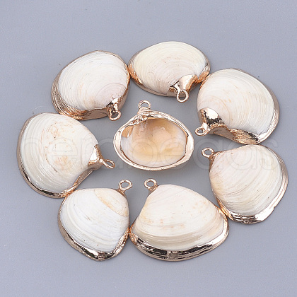 Electroplate Shell Pendants SSHEL-T009-18-1