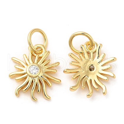 Brass with Cubic Zirconia Pendants KK-K332-18G-1