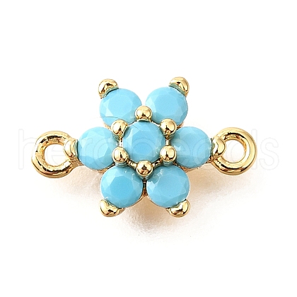Brass Micro Pave Sky Blue Cubic Zirconia Links KK-D356-02B-G-1