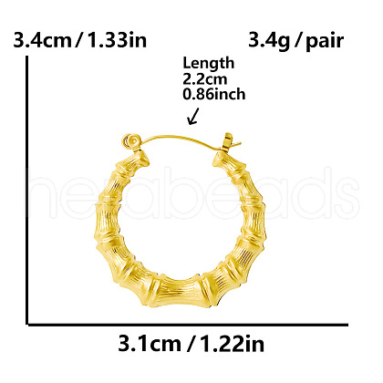 304 Stainless Steel Stylish Irregular U-shaped Hoop Earrings with PVD Vacuum Plating MX2967-2-1