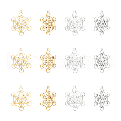 Unicraftale 12Pcs 2 Colors 201 Stainless Steel Pendants STAS-UN0059-74-1