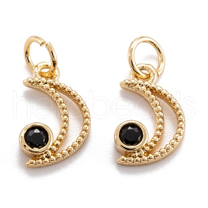 Real 18K Gold Plated Brass Micro Pave Cubic Zirconia Charms X-ZIRC-M114-52G-01-1