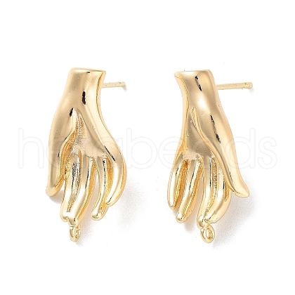 Brass Stud Earring Findings KK-E107-10G-1