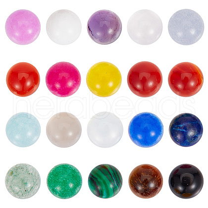 HOBBIESAY 40Pcs 20 Styles Mixed Gemstone Cabochons G-HY0001-57-1