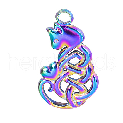 201 Stainless Steel Pendants FIND-PW0004-31MC-1