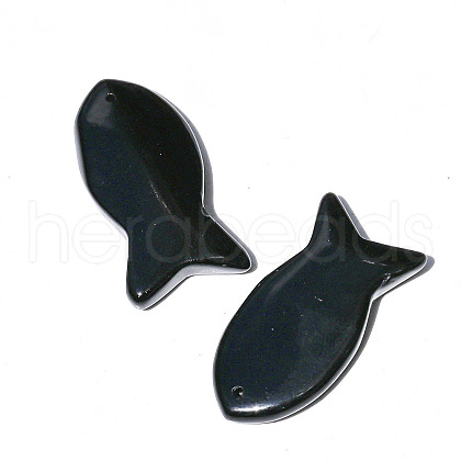 Natural Obsidian Pendants PW-WG34072-15-1