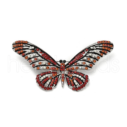 Butterfly Rhinestone Brooch Pin JEWB-A034-04P-02-1