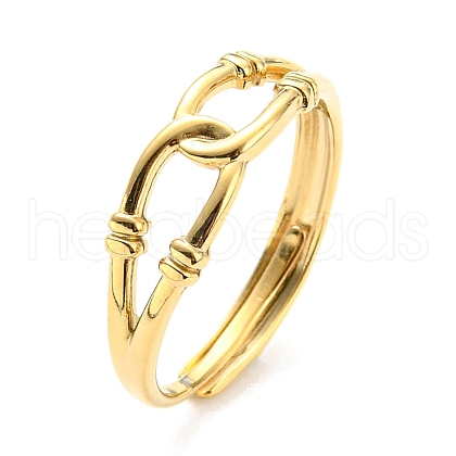 304 Stainless Steel Hollow Teardrop Adjustable Ring for Women RJEW-C016-13G-1