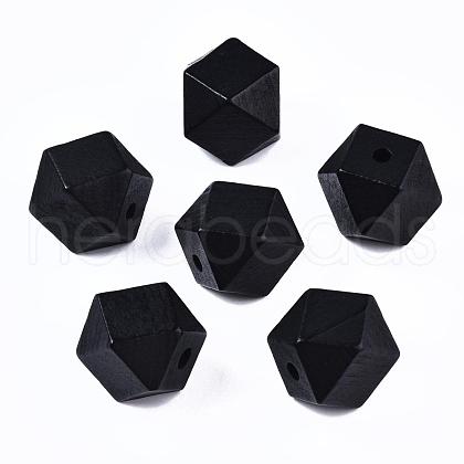Faceted Unfinished Wood Beads WOOD-WH0014-01-E-A-1