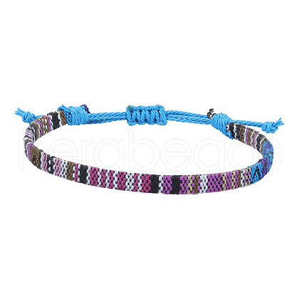 Adjustable Bohemian Style Cotton & Linen Cord Braided Bracelets for Friendship OB0004-5-1