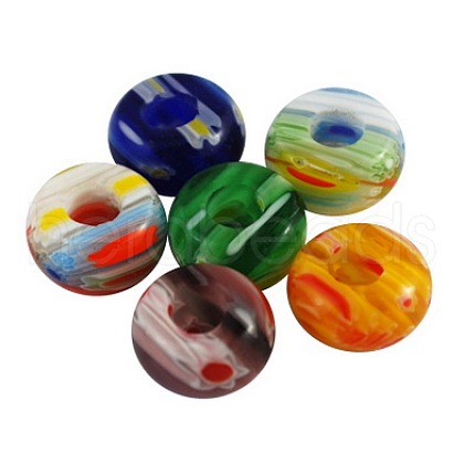 Handmade Millefiori Lampwork European beads X-LK-R010-M-1