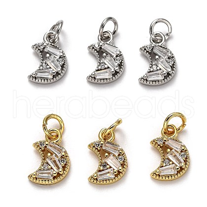 Brass Micro Pave Cubic Zirconia Charms ZIRC-H119-07-1