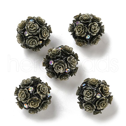 Acrylic Handmade Polymer Clay Rhinestone Beads FIND-Z036-01D-1