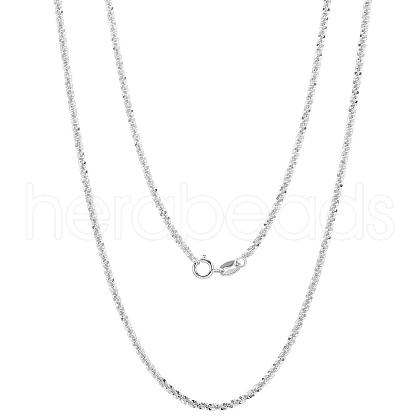 925 Sterling Silver Thin Dainty Link Chain Necklace for Women Men JN1096A-07-1