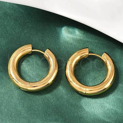 202 Stainless Steel Polishing Hoop Earrings EJEW-M106-02G-05-1