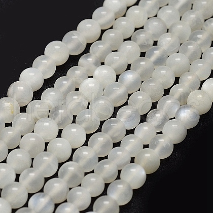 Natural White Moonstone Beads Strands G-P335-04-5mm-1