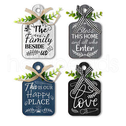 Wooden Pendant Decoration HJEW-WH0074-017-1