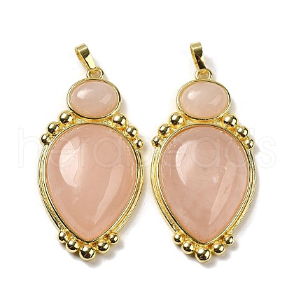 Natural Rose Quartz Pendants G-C096-04G-01-1
