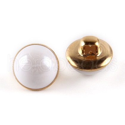 1-Hole Brass Resin Button BUTT-WH0015-35D-1