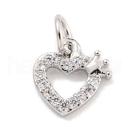 Rack Plating Brass Micro Pave Clear Cubic Zirconia Pendants KK-Q814-03P-1