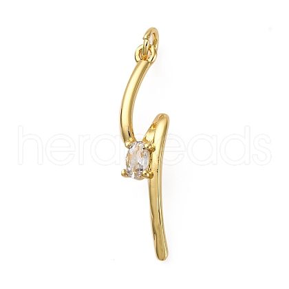 Brass Micro Pave Cubic Zirconia Pendants KK-P308-42G-1