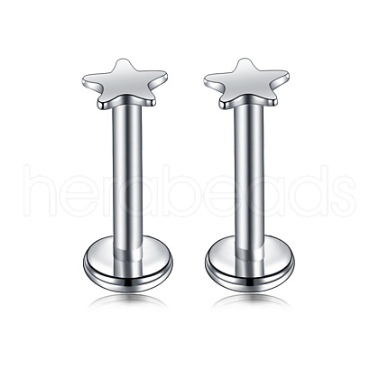 Star Stainless Steel Internally Threaded Labrets WG955BE-03-1