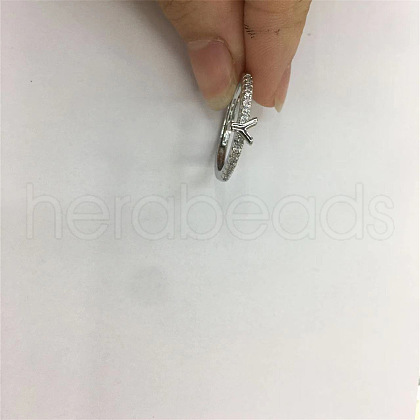 Brass Micro Pave Clear Cubic Zirconia Finger Rings FS-WGE303B-51-1