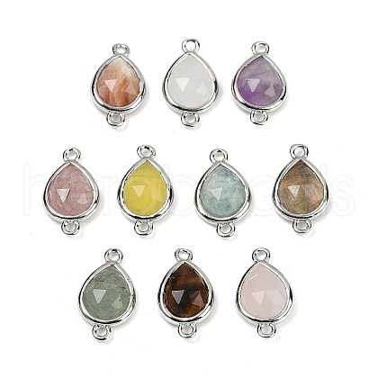 Natural Mixed Gemstone Faceted Connector Charms G-L514-048G-1