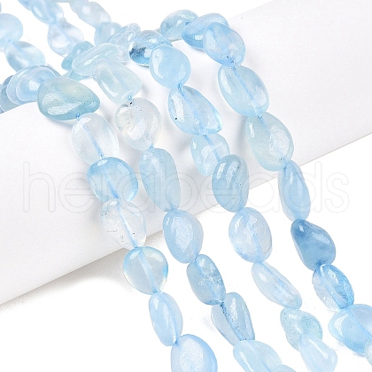 Natural Aquamarine Beads Strands X-G-R445-8x10-36-1