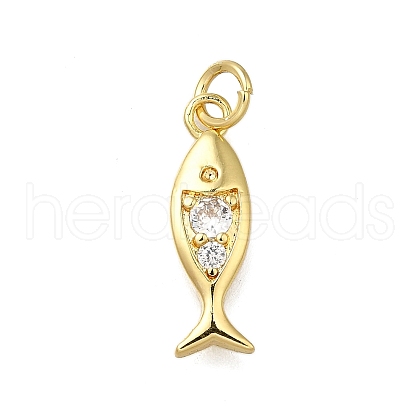 Brass Micro Pave Clear Cubic Zirconia Pendants ZIRC-I070-057G-1