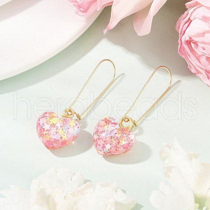 Resin Dangle Hoop Earrings EJEW-JE06352-02-1