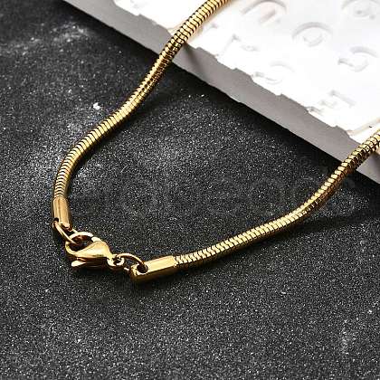 304 Stainless Steel Snake Chain Necklaces X-STAS-M174-005G-2.4-1