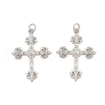 Brass Micro Pave Cubic Zirconia Pendants KK-L223-007P-1