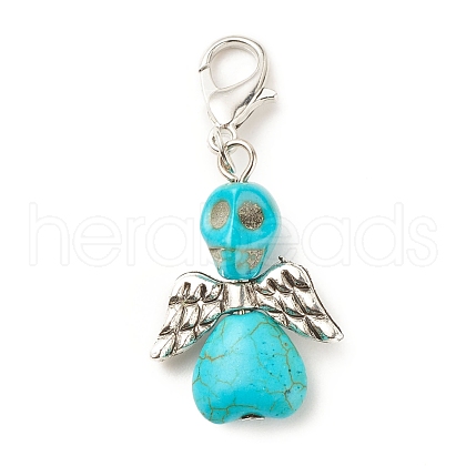 Dyed Synthetic Turquoise Pendant Decorations HJEW-JM00672-04-1