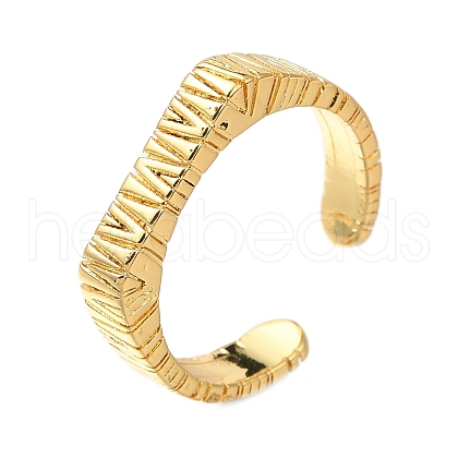 Rack Plating Brass Open Cuff Rings for Women RJEW-M022-05G-1