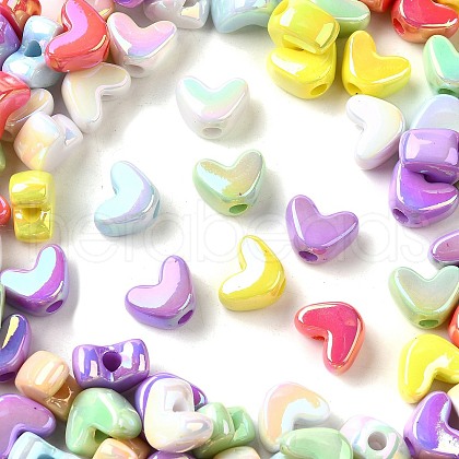 UV Plating Opaque Acrylic Beads MACR-F083-12-1