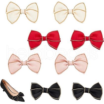 AHADEMAKER 8Pcs 4 Colors Polyester Bowknots Ornament Accessories AJEW-GA0005-45-1
