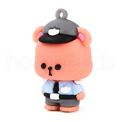 Opaque PVC Plastic Pendants KY-G017-C04-1
