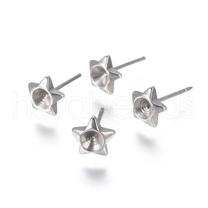 Non-Tarnish 304 Stainless Steel Ear Stud Components STAS-F222-042-1
