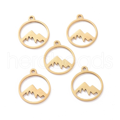 201 Stainless Steel Laser Cut Pendants STAS-S105-T901-2G-1