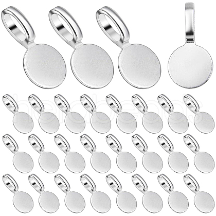 SOFPLATE 120Pcs Alloy Glue On Flat Pad Pendant Bails FIND-SP0001-88P-1