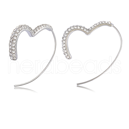 Brass Heart Dangle Earrings with 925 Sterling Silver Pins for Women JE1092A-1