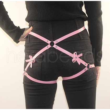 Bowknot Alloy & Imitation Leather Waist Chains FS-WGFD006-07-1