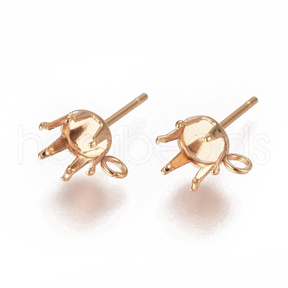 304 Stainless Steel Post Stud Earring Settings STAS-L238-026C-G-1
