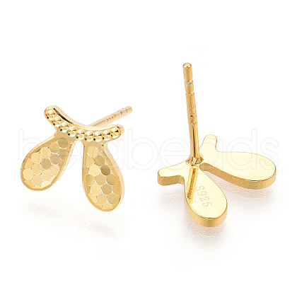 925 Sterling Silver Stud Earrings STER-T004-48G-1