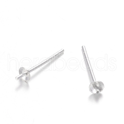 Sterling Silver Stud Earring Findings STER-M109-04-1