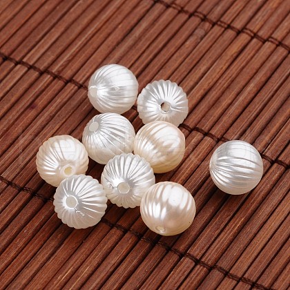 Round Acrylic Imitation Pearl Beads X-OACR-O002-2586-1