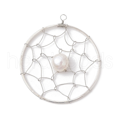 Natural Cultured Freshwater Pearl Pendants PALLOY-JF02653-02-1