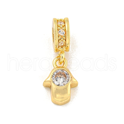 Brass Micro Pave Clear Cubic Zirconia Pendants KK-U007-02G-03-1